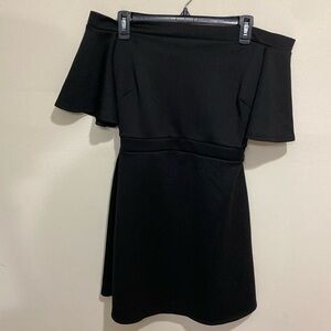 ASOS OFF THE SHOULDER BLACK DRESS